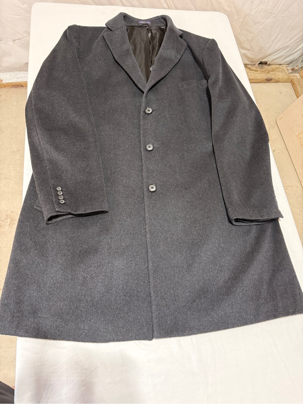 Stafford Charcoal Gray Pea Coat
